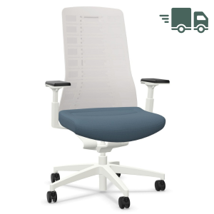 Interstuhl PUREis3 PU213 Bürostuhl | Netzrücken weiß | Bezug blaugrau | 4D-Armlehnen Interstuhl PUREis3 PU213 Bürostuhl | Netzrücken weiß | Bezug blaugrau | 4D-Armlehnen
