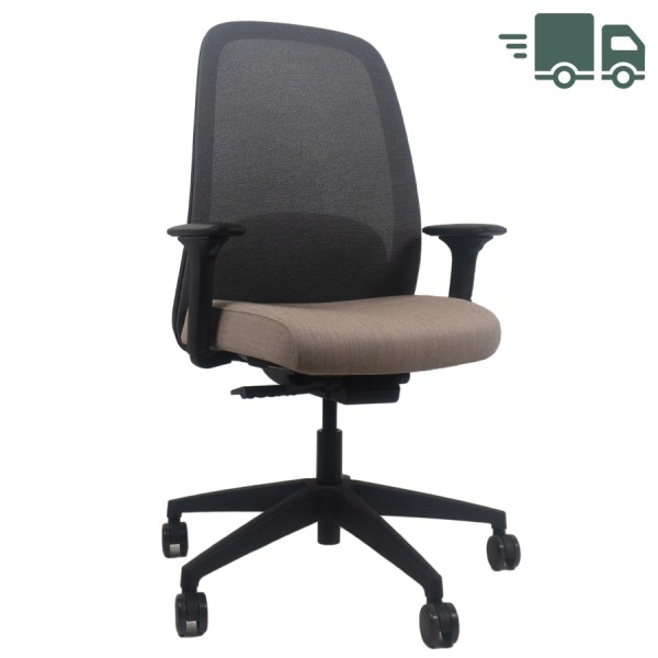 Interstuhl HEJis3 HJ256 Bürostuhl - mit 4D Armlehnen, Kunststoffteile schwarz, Stoff Remix 242