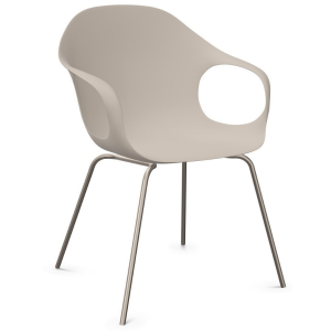 Kristalia ELEPHANT Stuhl mit Vierfußgestell Farbe beige - Frontansicht Kristalia ELEPHANT Stuhl mit Vierfußgestell Farbe beige - Frontansicht