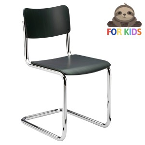 THONET Stahlrohr-Freischwinger S 43 K für Kinder - dunkelgrün gebeizt - Gestell verchromt THONET Stahlrohr-Freischwinger S 43 K für Kinder - dunkelgrün gebeizt - Gestell verchromt