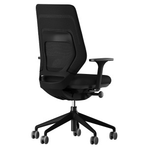 fm Asiento Bürodrehstuhl in Schwarz | Strickmembran Komfort | Rückseite fm Asiento Bürodrehstuhl in Schwarz | Strickmembran Komfort | Rückseite