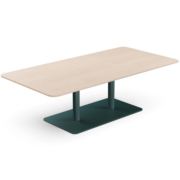 Profim Revo Couchtisch C150 - Platte Furnier Esche NA - Gestell RAL 6004 dunkelgrün