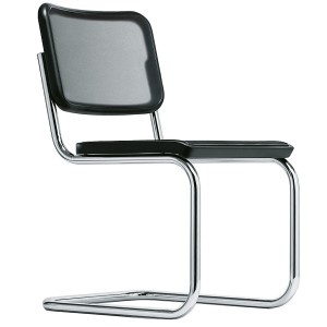 THONET Stahlrohr-Freischwinger S 32 N mit Kunststoffnetzbespannung schwarz THONET Stahlrohr-Freischwinger S 32 N mit Kunststoffnetzbespannung schwarz
