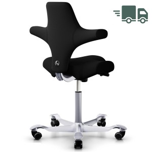 HAG Capisco 8106 Xtreme schwarz mit Gestell silber von hinten HAG Capisco 8106 Xtreme schwarz mit Gestell silber von hinten