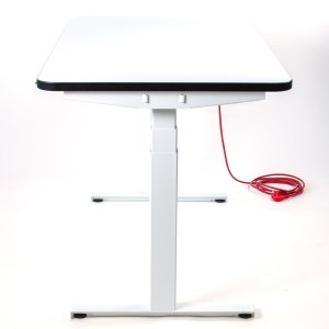 Schreibtisch NewWORK elektrisch höhenverstellbar Weiß - Seitenansicht Schreibtisch NewWORK elektrisch höhenverstellbar Weiß - Seitenansicht