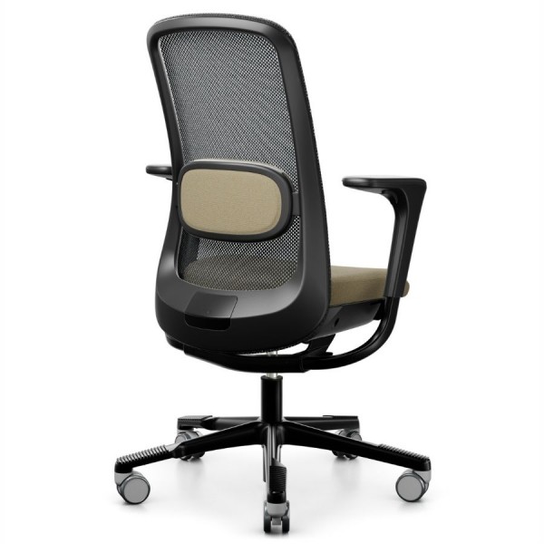 HAG SoFi Mesh 7500 Bürostuhl Stoff Capture beige mit Netzrücken - Rückansicht