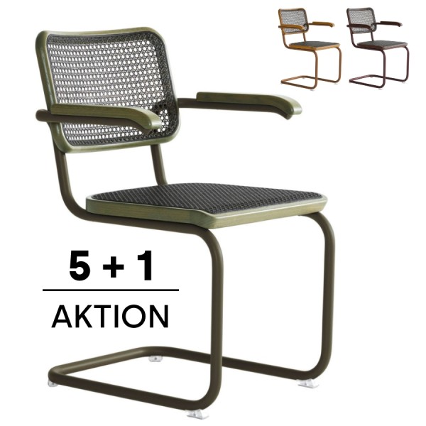 THONET S 64 V | Dark Melange Edition Herkner Konfigurator | Stahlrohr-Freischwinger