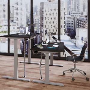 Actiforce Schreibtisch Steelforce SLS 670 PRO - Gestell silber - Platte schwarz - Beispielbild Actiforce Schreibtisch Steelforce SLS 670 PRO - Gestell silber - Platte schwarz - Beispielbild