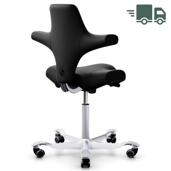 HAG Capisco 8106 Leder schwarz mit Gestell silbergrau