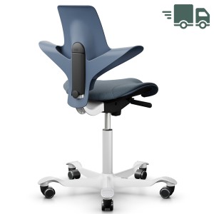 HAG Capisco Puls 8020 Blueberry mit Bezug Focus Melange Filzstoff blau Gestell weiß HAG Capisco Puls 8020 Blueberry mit Bezug Focus Melange Filzstoff blau Gestell weiß