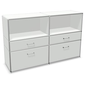 Bosse Modul Space Highboard - unten 4 Schubladen - oben 2 offene Regalfächer - weiß Bosse Modul Space Highboard - unten 4 Schubladen - oben 2 offene Regalfächer - weiß