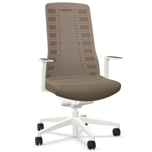 Interstuhl PUREis3 PU213 Bürostuhl weiß mit Netzrücken Farbe beigegrau Interstuhl PUREis3 PU213 Bürostuhl weiß mit Netzrücken Farbe beigegrau