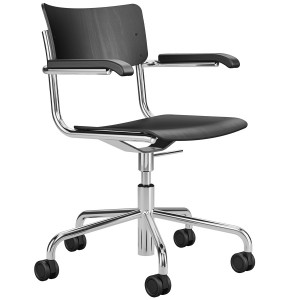 THONET Drehsessel S 43 FDR schwarz gebeizt mit Armlehnen THONET Drehsessel S 43 FDR schwarz gebeizt mit Armlehnen
