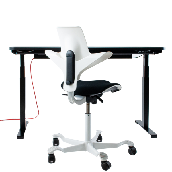 Schreibtisch NewWORK schwarz &amp; HAG CAPISCO PULS 8020 weiß &quot;white edition&quot;