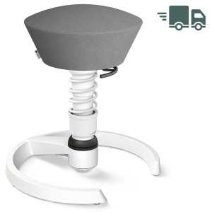 Aeris Swopper Mikrofaser grau mit Gleitern - Gestell weiß - Low-Feder Aeris Swopper Mikrofaser grau mit Gleitern - Gestell weiß - Low-Feder