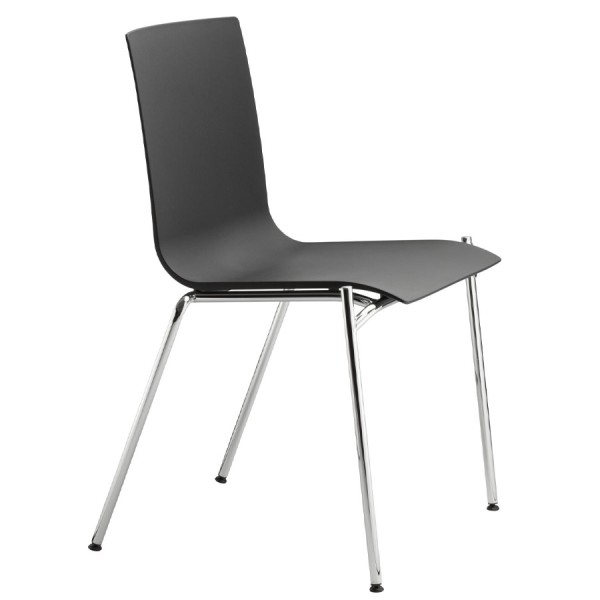THONET S 160 Konferenzstuhl schwarz - seitliche Ansicht 