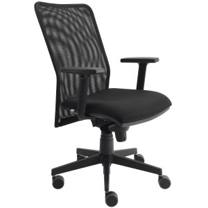 Bürodrehstuhl BEST mit Netzrücken schwarz und Armlehnen Bürodrehstuhl BEST mit Netzrücken schwarz und Armlehnen