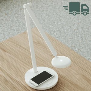 GLAMOX Motus Flat LED Arbeitsleuchte weiß - Ausführung Tischfuß mit induktivem Ladefeld GLAMOX Motus Flat LED Arbeitsleuchte weiß - Ausführung Tischfuß mit induktivem Ladefeld