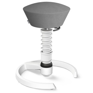 Aeris Swopper Mikrofaser grau mit Gleitern - Gestell weiß - High-Feder Aeris Swopper Mikrofaser grau mit Gleitern - Gestell weiß - High-Feder