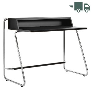 THONET Stahlrohr Schreibtisch S 1200 schwarz Esche offenporig - Gestell verchromt THONET Stahlrohr Schreibtisch S 1200 schwarz Esche offenporig - Gestell verchromt