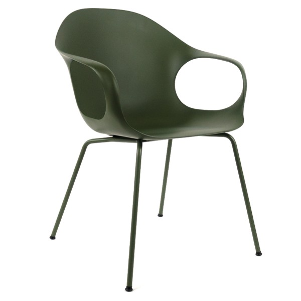 Kristalia ELEPHANT Stuhl mit Vierfußgestell Farbe olivgrün - Frontansicht