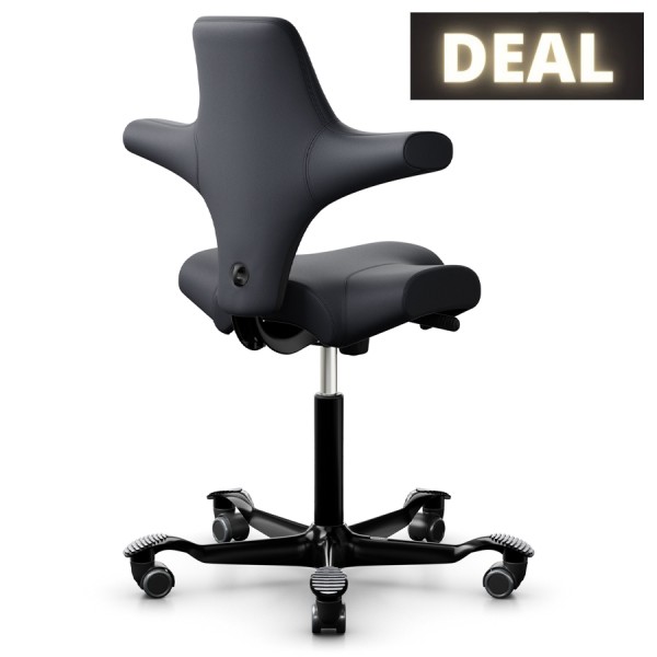 HAG CAPISCO 8106 Lederbezug Anthrazit Sattelsitz - Gestell schwarz