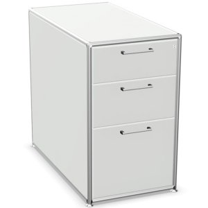 Bosse Modul Space Standcontainer auf Stellgleiter in Melamin Weiß mit Chrom Bosse Modul Space Standcontainer auf Stellgleiter in Melamin Weiß mit Chrom