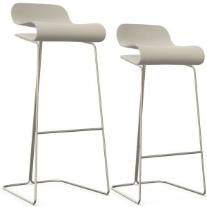 Kristalia BCN Barhocker mit Kufengestell beige in 3 Größen Kristalia BCN Barhocker mit Kufengestell beige in 3 Größen