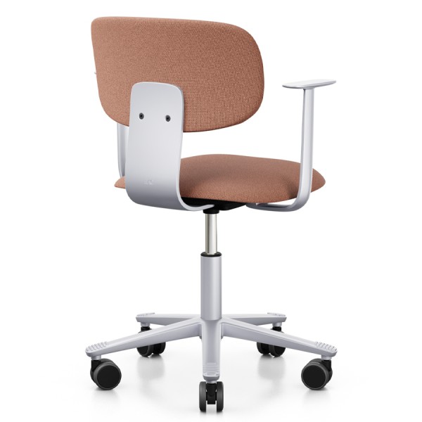 HAG Tion 2160 Bürostuhl Blush Rose | Sitz u. Rücken gepolstert Stoff Cura 61257 | Gestell silber