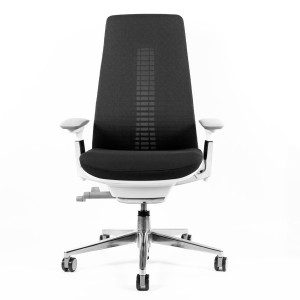 HAWORTH Fern Bürostuhl | Bis 150 kg | Netzrücken | Grau | Rahmen Snow | Frontansicht HAWORTH Fern Bürostuhl | Bis 150 kg | Netzrücken | Grau | Rahmen Snow | Frontansicht