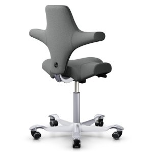 HAG CAPISCO 8106 Stoff Cura dunkelgrau mit Sattelsitz - Gestell silber HAG CAPISCO 8106 Stoff Cura dunkelgrau mit Sattelsitz - Gestell silber