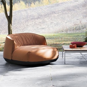 Kristalia BRIONI Outdoor Loungesessel groß Stoff Heritage Pumpkin Kristalia BRIONI Outdoor Loungesessel groß Stoff Heritage Pumpkin