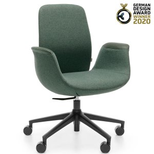 Profim ElliePro 20ST Bezug grün mit Armauflagen Leder - Fußkreuz schwarz Profim ElliePro 20ST Bezug grün mit Armauflagen Leder - Fußkreuz schwarz