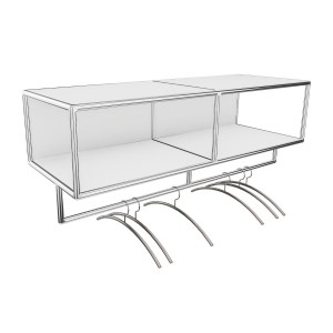 Bosse Garderobe Chrom Breite 120 cm in Melamin Weiß Bosse Garderobe Chrom Breite 120 cm in Melamin Weiß