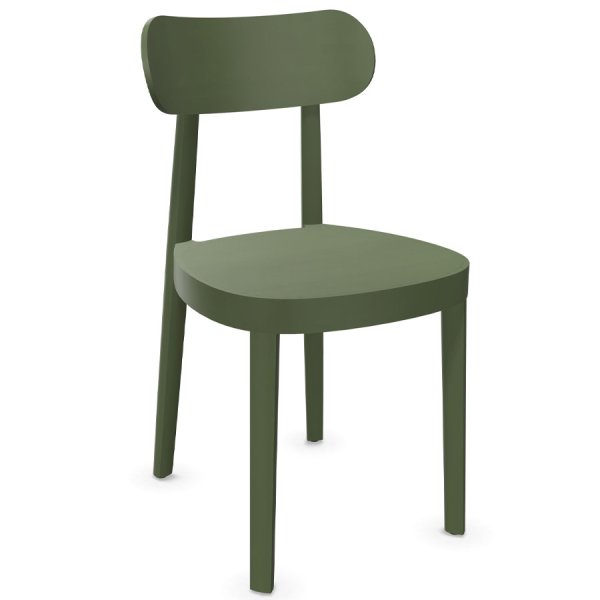 THONET 118 M Holzstuhl | Muldensitz | Buche gebeizt olivgrün THONET 118 M Holzstuhl mit Muldensitz Buche olivgrün