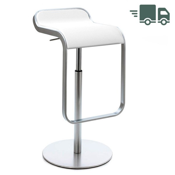 Lapalma LEM S80 Leder weiss Gestell und Gasfeder verchromt