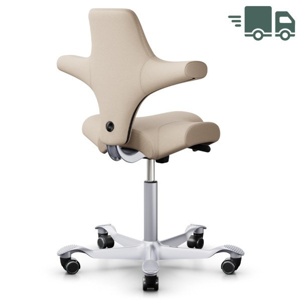 HAG CAPISCO 8106 | Stoff Select hellbeige | Gestell silber HAG CAPISCO 8106 Stoff Select hellbeige mit Sattelsitz - Gestell silber