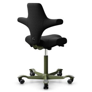 HAG CAPISCO 8106 Stoff Cura schwarz mit Sattelsitz - Gestell Moss Grey HAG CAPISCO 8106 Stoff Cura schwarz mit Sattelsitz - Gestell Moss Grey