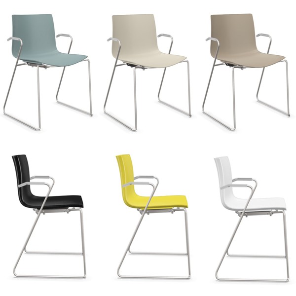 Arper CATIFA 46 0287 einfarbig technisches Kufengestell in vielen Farben