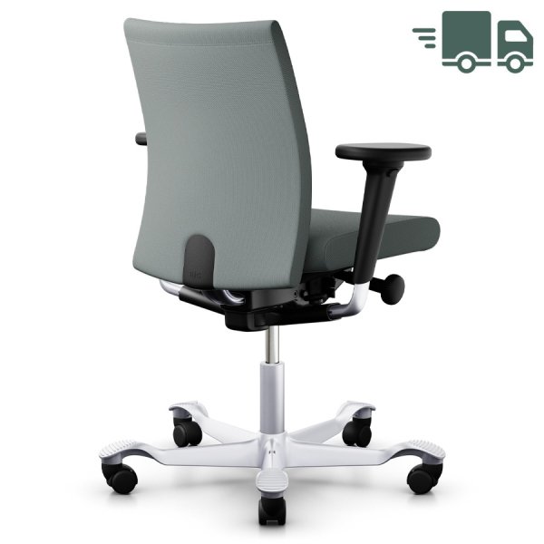 HAG Creed 6004 Bürostuhl silber mit mittelhoher Rückenlehne - Bezugsstoff Re-wool 0828 hellgrau