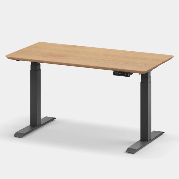 Oakywood Schreibtisch Touch, Tischplatte Eichenfurnier, Gestell schwarz