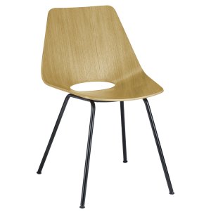 THONET S 661 Stahlrohrstuhl Edelholz Eiche - Gestell schwarz matt THONET S 661 Stahlrohrstuhl Edelholz Eiche - Gestell schwarz matt