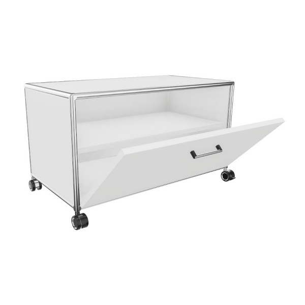 Bosse TV-Board 1 OH Breite 80 cm in Melamin Weiß mit Klappe 