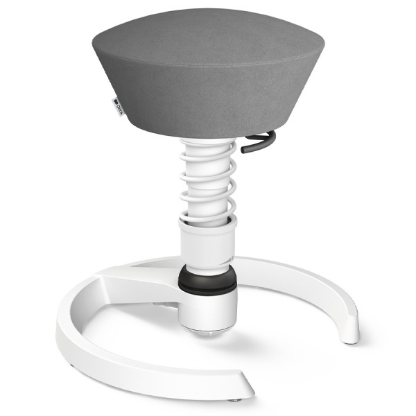 Aeris Swopper Mikrofaser grau mit Gleitern - Gestell weiß - Low-Feder