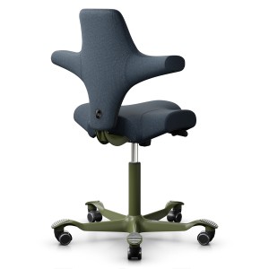 HAG CAPISCO 8106 Stoff Cura dunkelblau mit Sattelsitz - Gestell Moss Grey HAG CAPISCO 8106 Stoff Cura dunkelblau mit Sattelsitz - Gestell Moss Grey