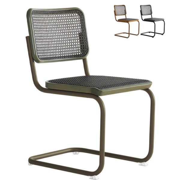 THONET S 32 V | Dark Melange Konfigurator | Stahlrohr-Freischwinger | Gestell verchromt