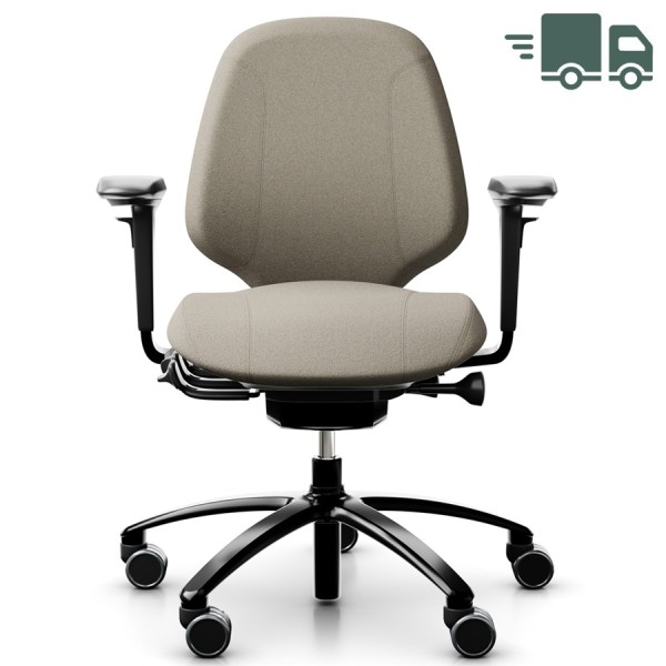 RH Mereo 200 Beige mit Gestell schwarz Frontansicht
