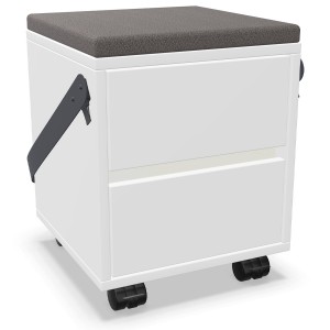 Palmberg Rollcontainer/Sitzhocker FIFFI weiß - Griffmulde weiß Palmberg Rollcontainer/Sitzhocker FIFFI weiß - Griffmulde weiß