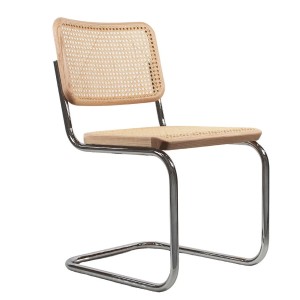THONET Stahlrohr-Freischwinger S 32 V Rohrgeflecht-Sitz Esche Pure Materials - Gestell verchromt THONET Stahlrohr-Freischwinger S 32 V Rohrgeflecht-Sitz Esche Pure Materials - Gestell verchromt