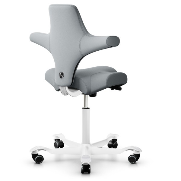 HAG Capisco 8106 hellgrau 094 mit weißem Gestell von hinten